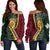 Vanuatu Women's Off Shoulder Sweater Mix Maori Silver Fern LT6 - Polynesian Pride