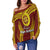 (Custom Personalised)Tonga High School Women's Off Shoulder Sweater Yellow Style LT6 - Polynesian Pride