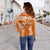 (Custom Personalised)Tailulu College Women's Off Shoulder Sweater Orange Style LT6 - Polynesian Pride