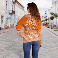 (Custom Personalised)Tailulu College Women's Off Shoulder Sweater Tonga Patterns Style LT6 - Polynesian Pride