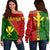 Kanaka Polynesian Women Off Shoulder Sweater - Energetic Red - Polynesian Pride