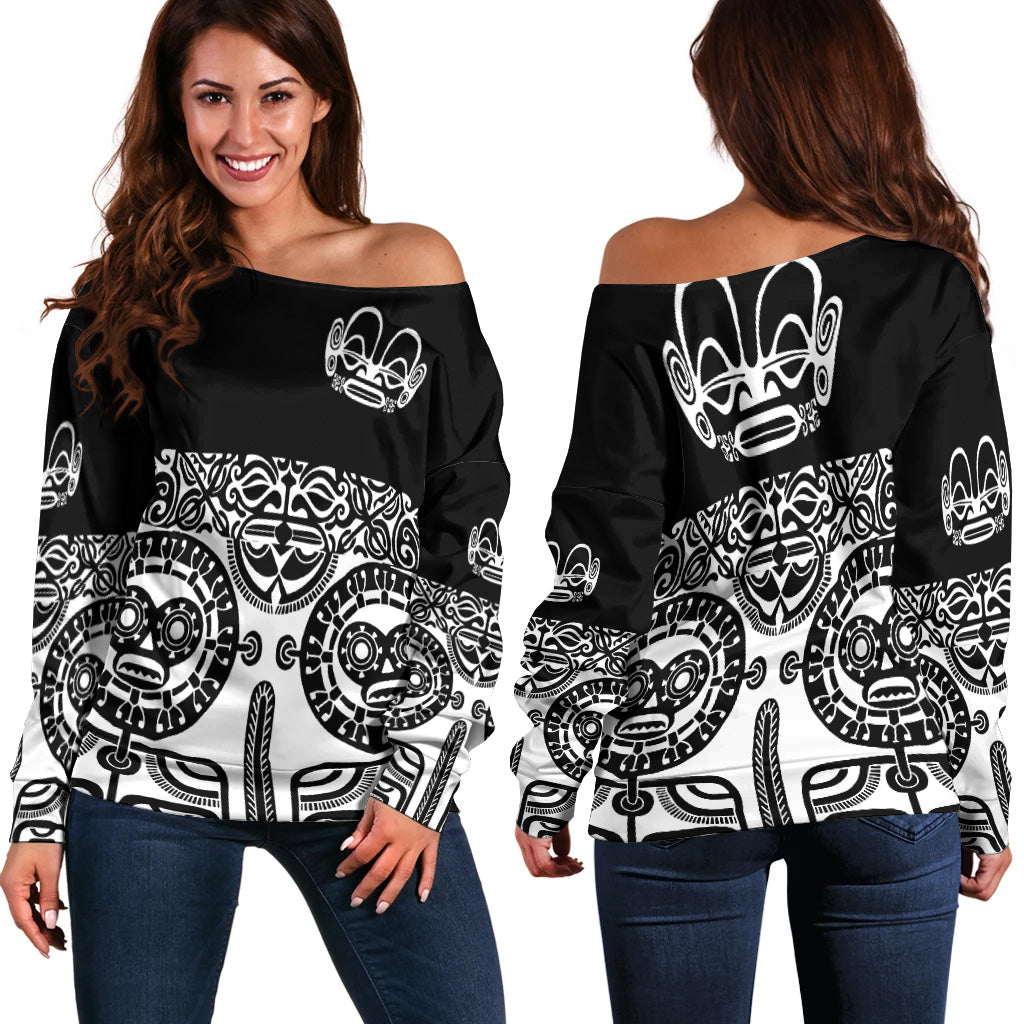 Marquesas Islands Women Off Shoulder Marquesan Tattoo Special Style - Black LT8 - Polynesian Pride