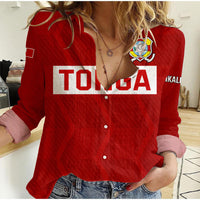 (Custom Text And Number) Tonga Rugby Sevens Women Casual Shirt Sporty Style LT9 Female Red - Polynesian Pride
