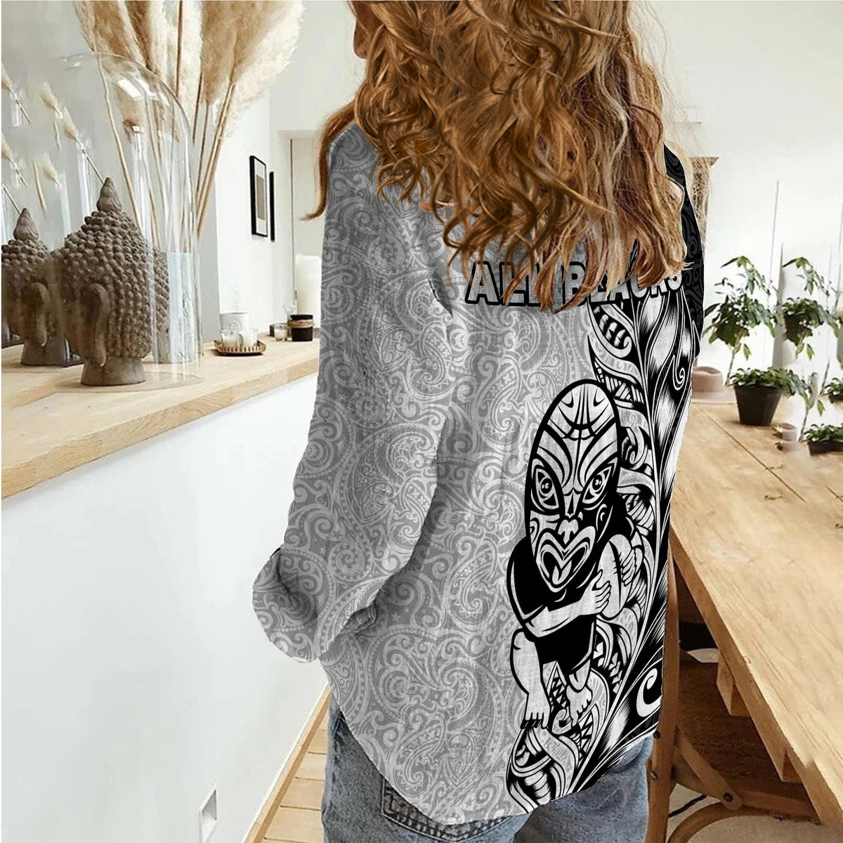 New Zealand Maori All Black Rugby Women Casual Shirt - LT2 - Polynesian Pride