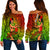 Hawaii Hula Girl Reggae Women Off Shoulder Sweater - LT2 Women REGGAE - Polynesian Pride