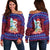 Guam Christmas - Felis Pasgua Santas Guam Surf Board Women Off Shoulder Sweater - LT2 - Polynesian Pride