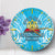 Lavengamalie College Wall Clock Polynesian Tattoo No.1 LT6 30 cm Blue - Polynesian Pride