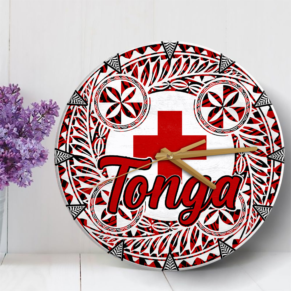 Tonga Wall Clock Polynesian LT6 30 cm Red - Polynesian Pride