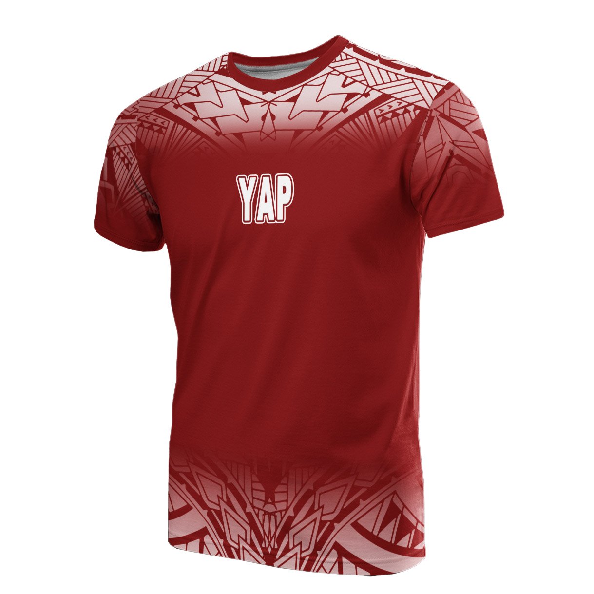 Yap All Over T Shirt Fog Red Unisex Red - Polynesian Pride