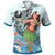 Yap Polo Shirt Polynesian Girls With Shark Unisex Blue - Polynesian Pride