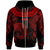 Yap Zip Hoodie Palm Leaf Texture Red Unisex Red - Polynesian Pride