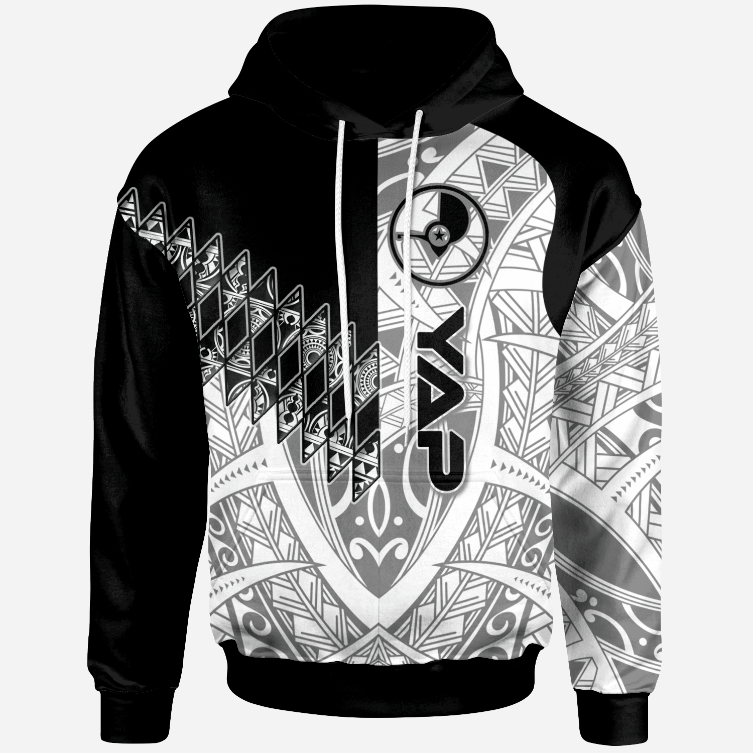 Yap Hoodie Symmetry Style Unisex Black - Polynesian Pride