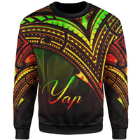 Yap State Sweatshirt - Cross Style Reggae Color Unisex Black - Polynesian Pride