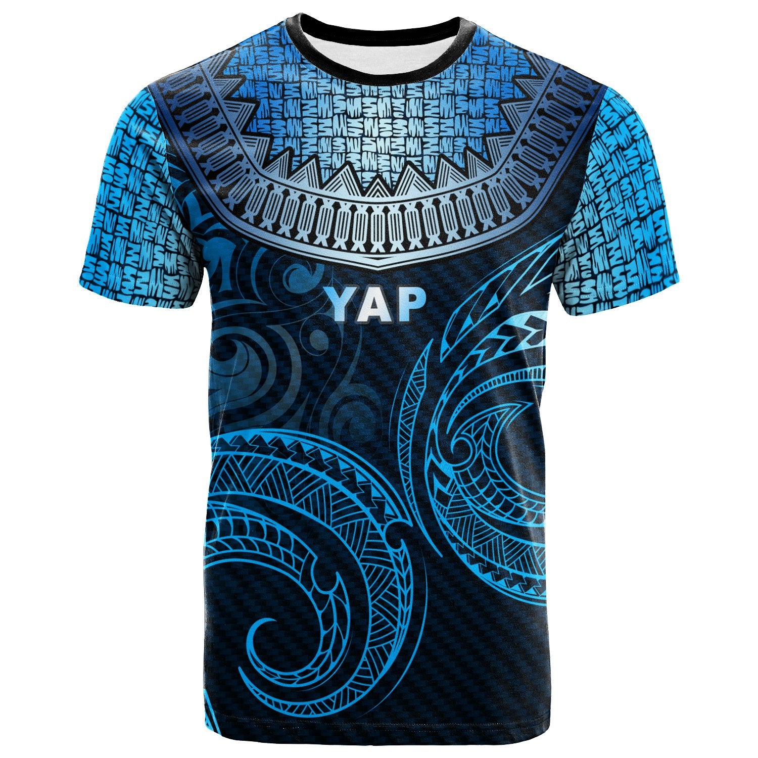 Yap Custom T Shirt Unique Serrated Texture Unisex Blue - Polynesian Pride