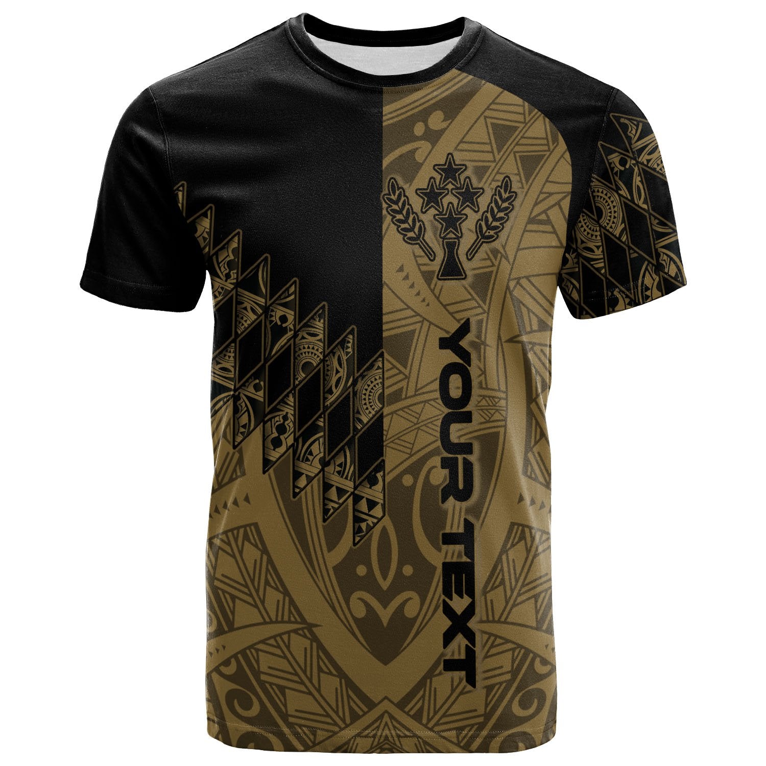 Kosrae T Shirt Custom Gold Color Symmetry Style Unisex Black - Polynesian Pride