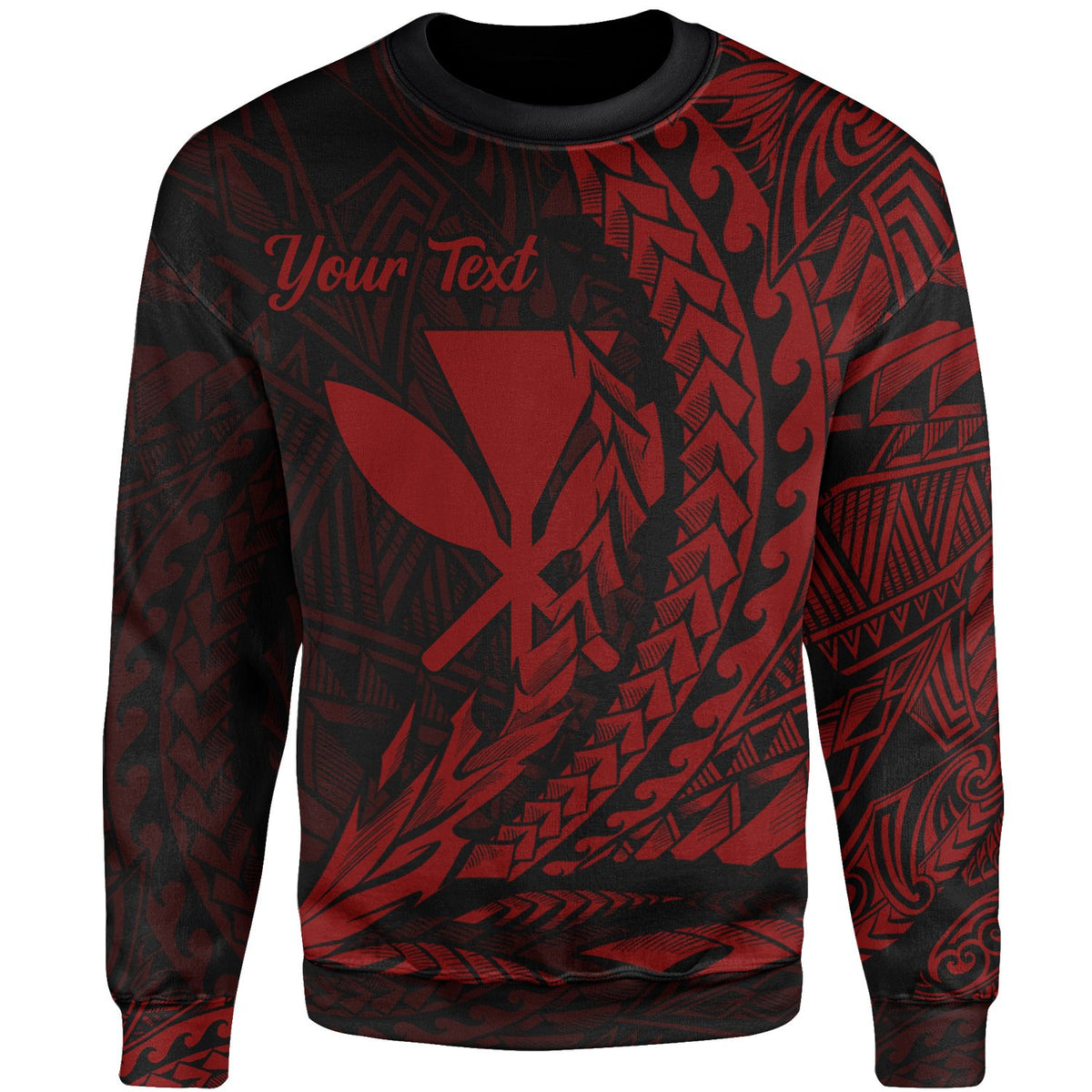Hawaii Kanaka Maoli Custom Personalised Sweatshirt - Wings Style Red Color Unisex Red - Polynesian Pride
