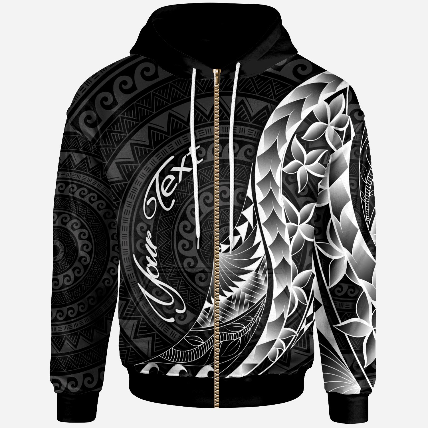 Samoa Zip Hoodie Custom Polynesian Pattern Style Unisex Black - Polynesian Pride