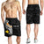 Papua New Guinea Custom Personalised Men's Short - PNG Seal Polynesian Patterns Plumeria (Black) - Polynesian Pride