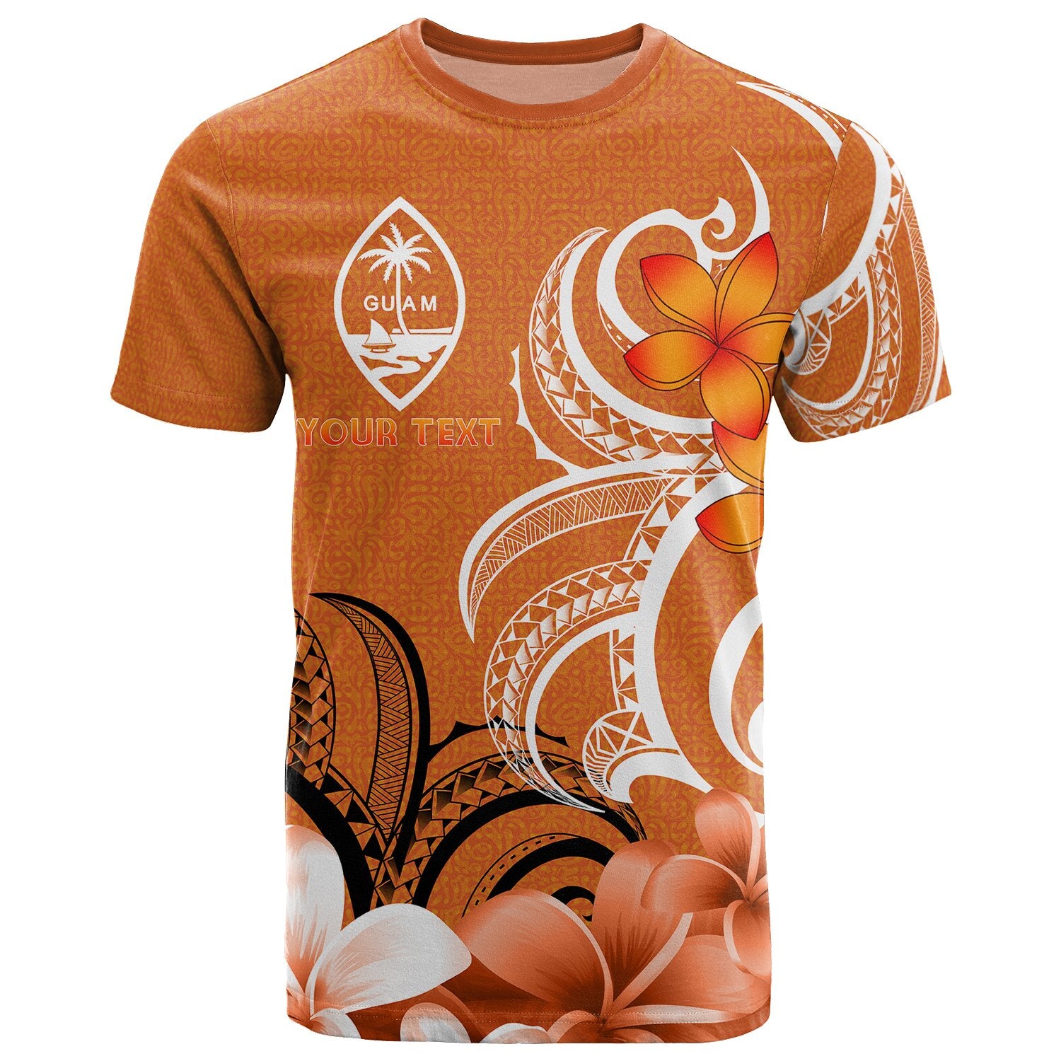 Custom Guam Custom T Shirt Guamanian Spirit Unisex Orange - Polynesian Pride