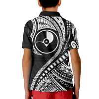 Yap Polo Shirt Federated States of Micronesia Black Wave Style LT9 - Polynesian Pride