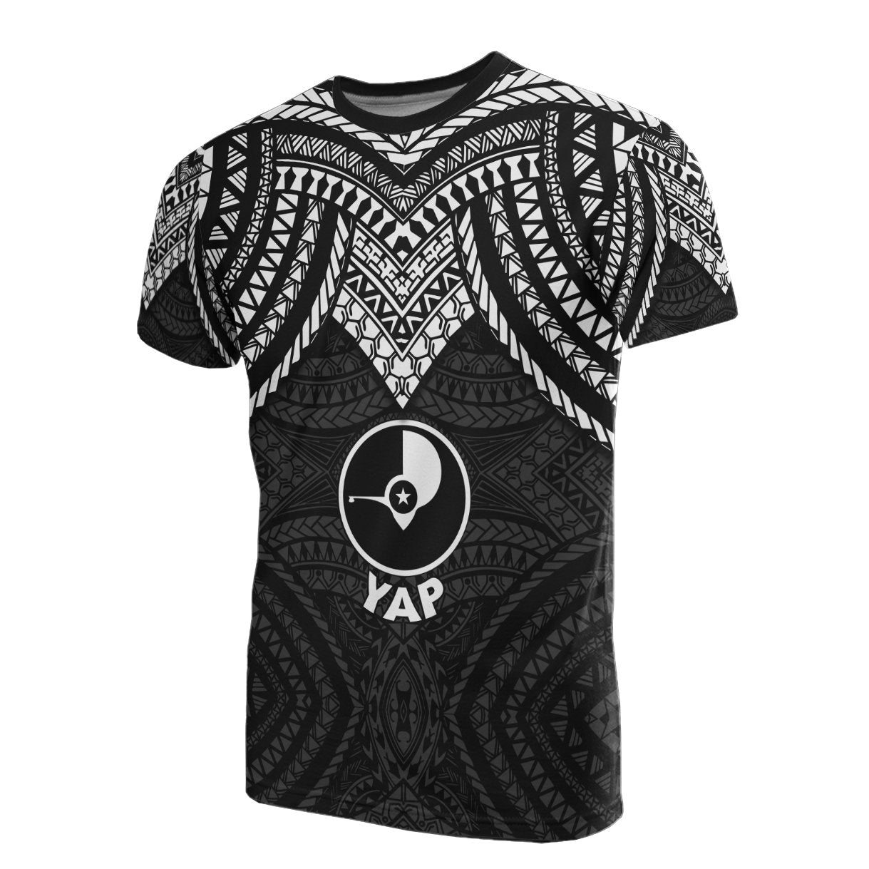 Yap T Shirt Micronesian Pattern Black Armor Style Unisex Black - Polynesian Pride