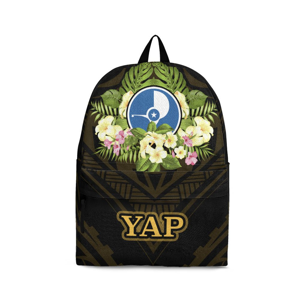 Yap State Backpack - Polynesian Gold Patterns Collection Black - Polynesian Pride