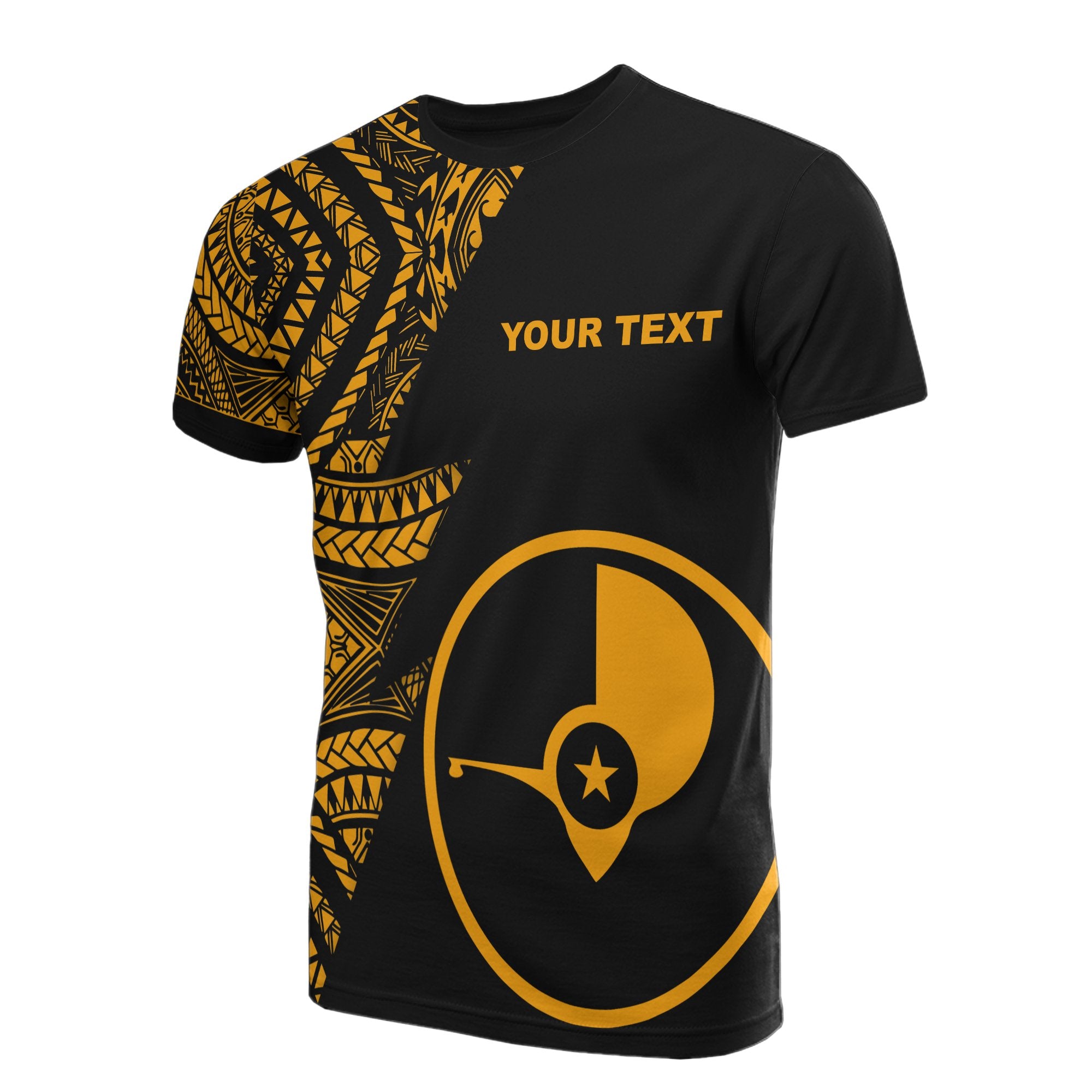 Yap Custom T Shirt Micronesian Pattern Gold Style Unisex Gold - Polynesian Pride