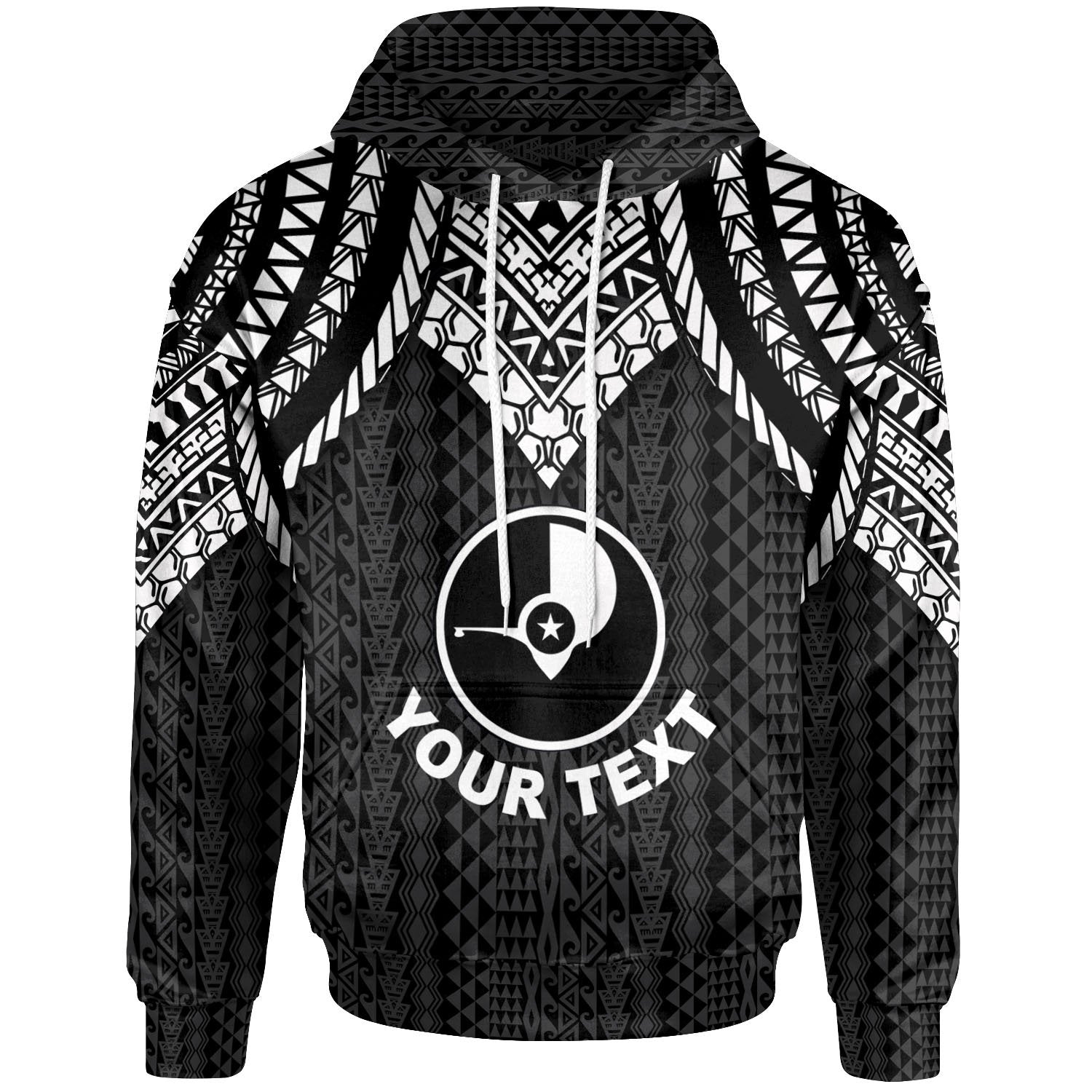 Yap Custom Hoodie Polynesian Armor Style Black Unisex Black - Polynesian Pride