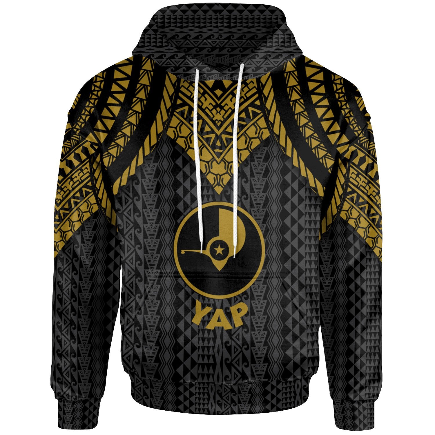 Yap Hoodie Polynesian Armor Style Gold Unisex Gold - Polynesian Pride