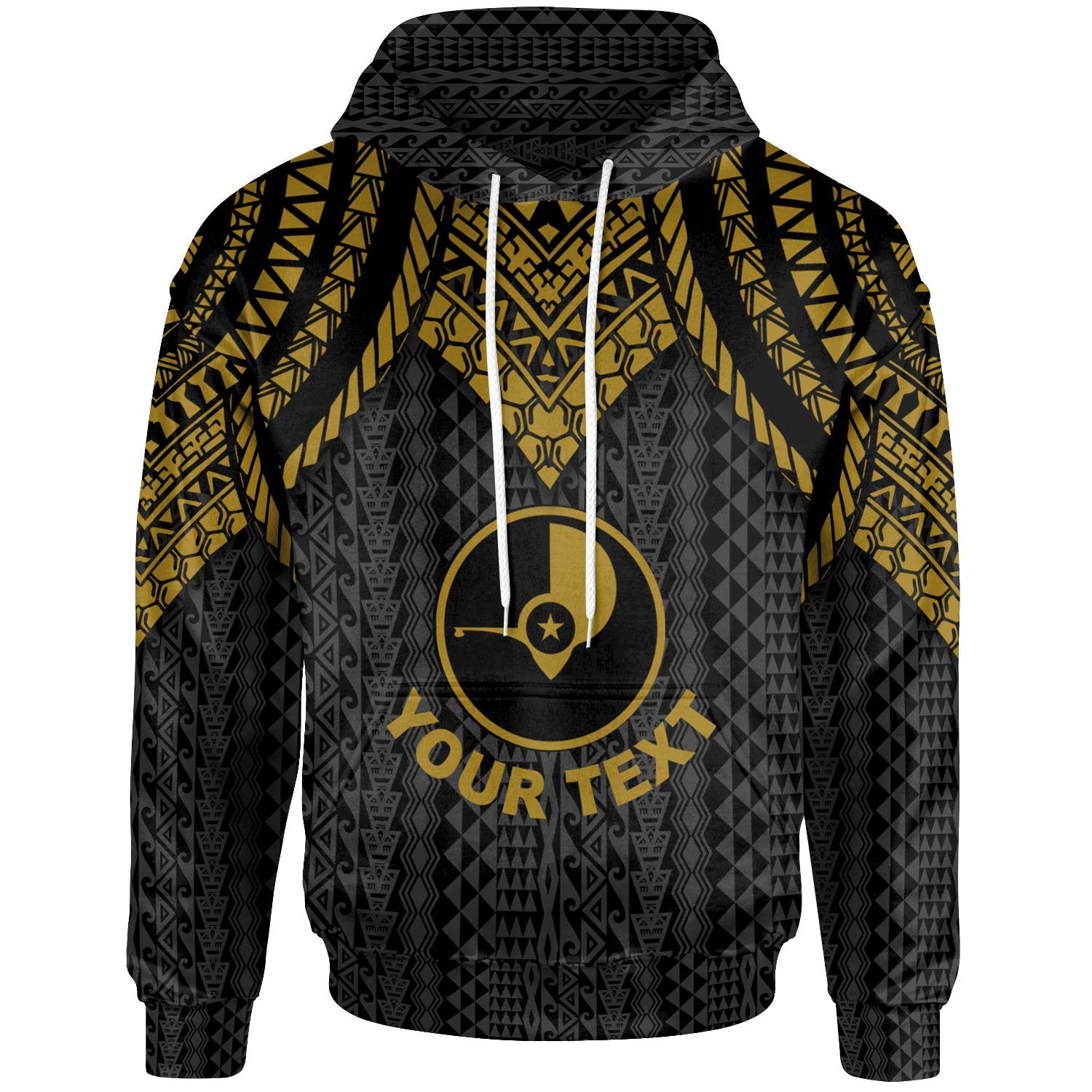 Yap Custom Hoodie Polynesian Armor Style Gold Unisex Gold - Polynesian Pride