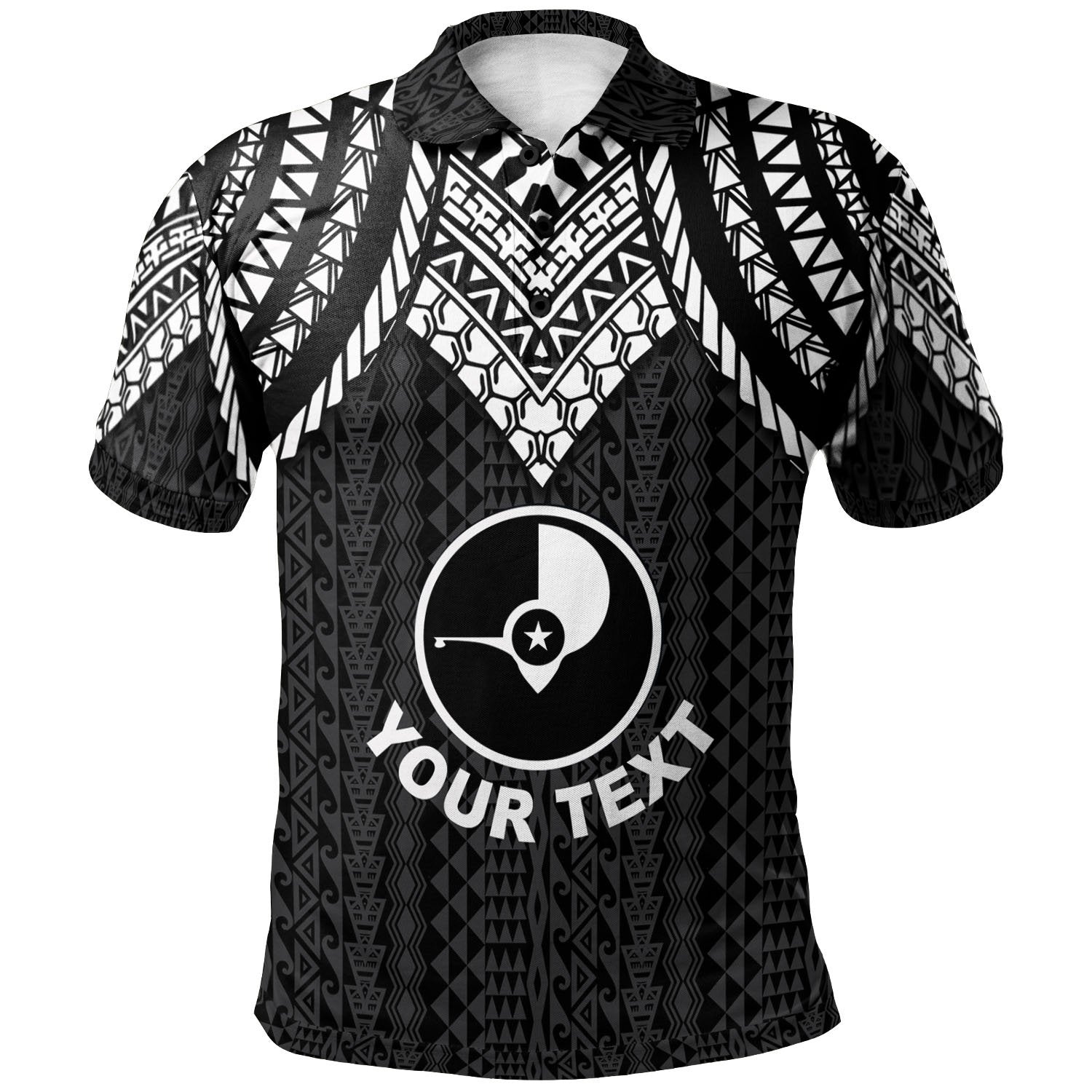 Yap Custom Polo Shirt Polynesian Armor Style Black Unisex Black - Polynesian Pride