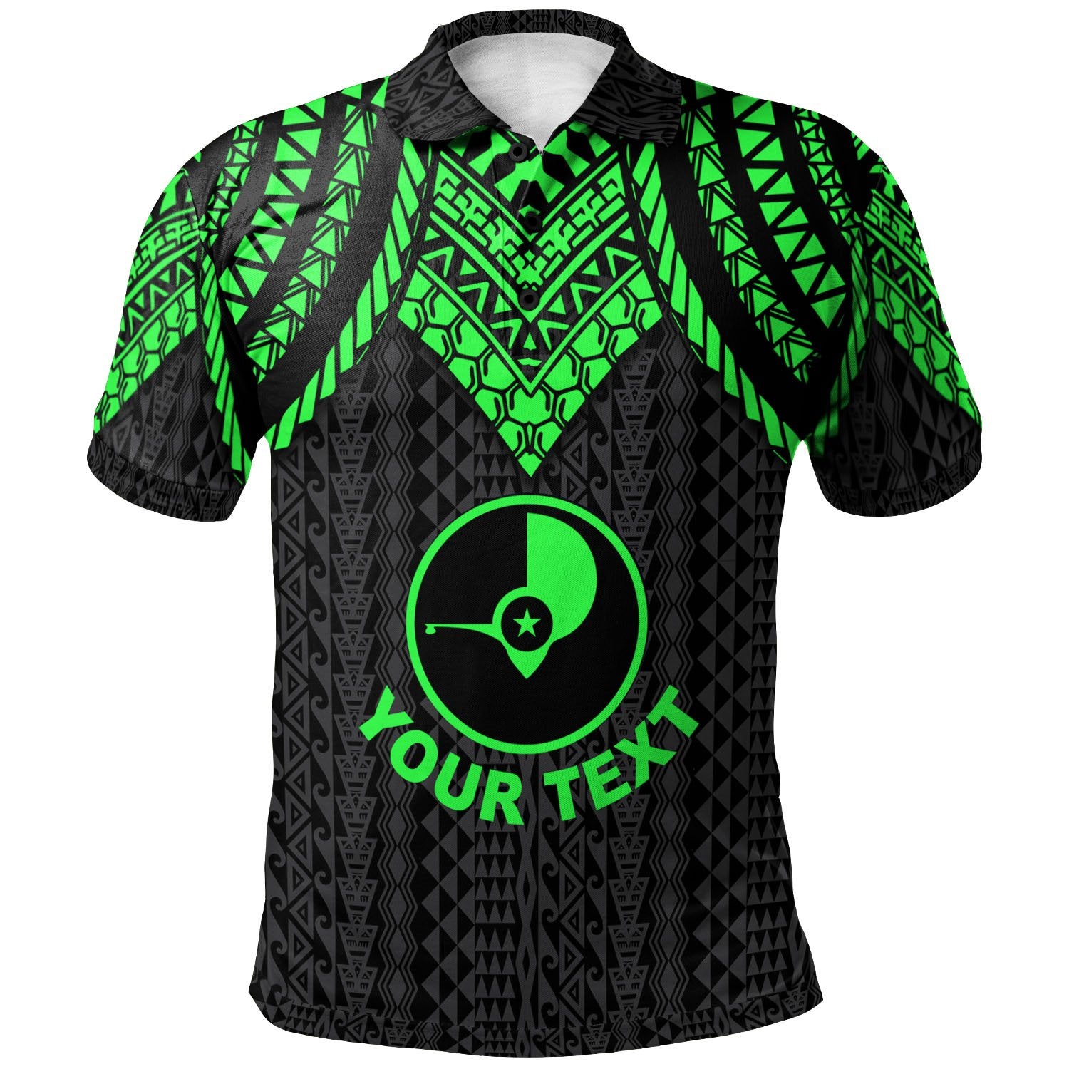 Yap Custom Polo Shirt Polynesian Armor Style Green Unisex Green - Polynesian Pride