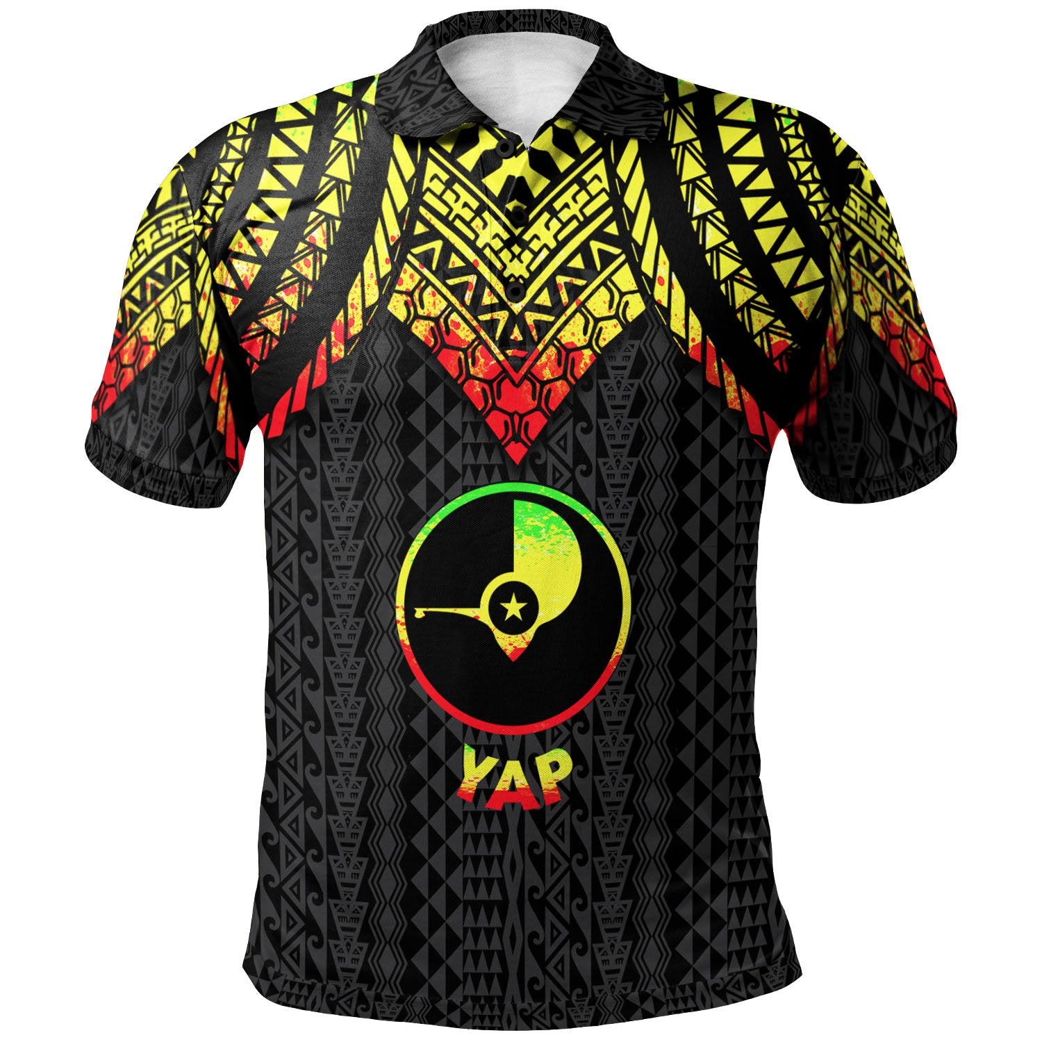 Yap Polo Shirt Polynesian Armor Style Reagge Unisex Reggae - Polynesian Pride