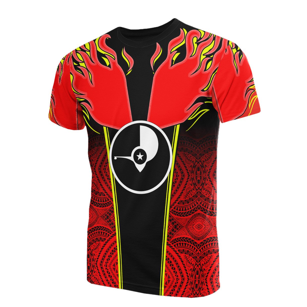 Yap T Shirt Micronesian Pattern With Fire Unisex Red - Polynesian Pride