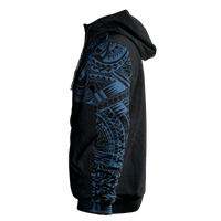 Micronesia All Over Print Hoodie Yap In My Heart Blue - Polynesian Pride