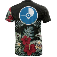 Yap T Shirt Yap Flag Hibiscus Palm Leaves - Polynesian Pride