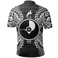 Yap Polo Shirt Yap Flag Map Polynesian Tattoo Black - Polynesian Pride