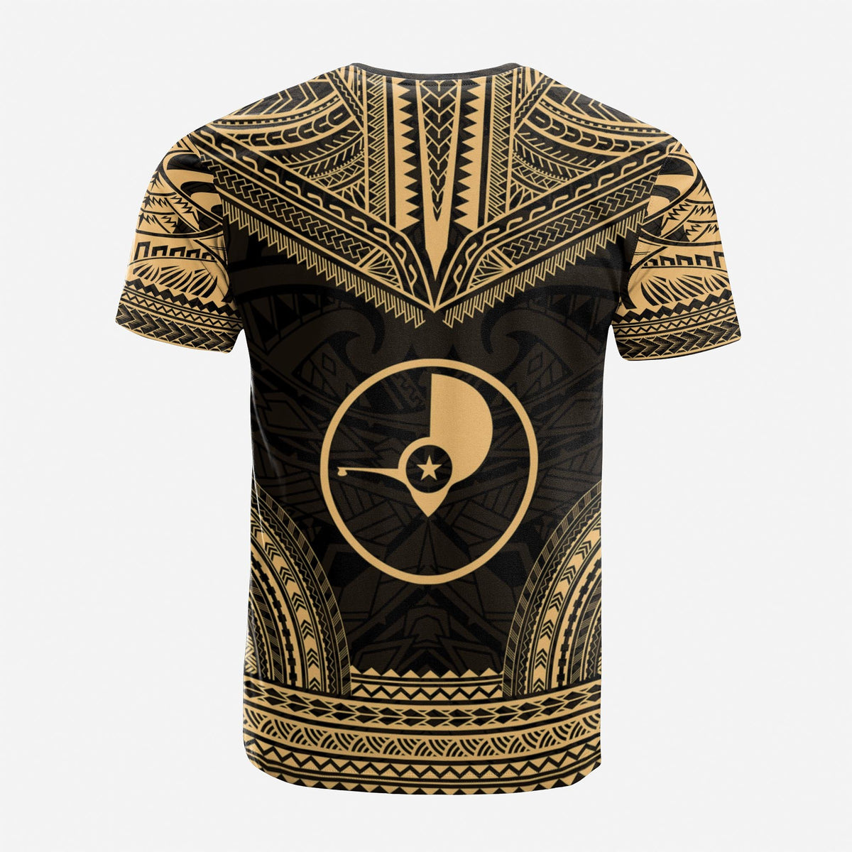 Yap Custom T Shirt Yap Flag Polynesian Chief Tattoo Gold Version Unisex Gold - Polynesian Pride