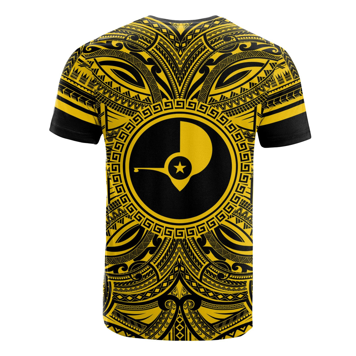 Yap T Shirt Yap Coat of Arms Polynesian Gold Black - Polynesian Pride