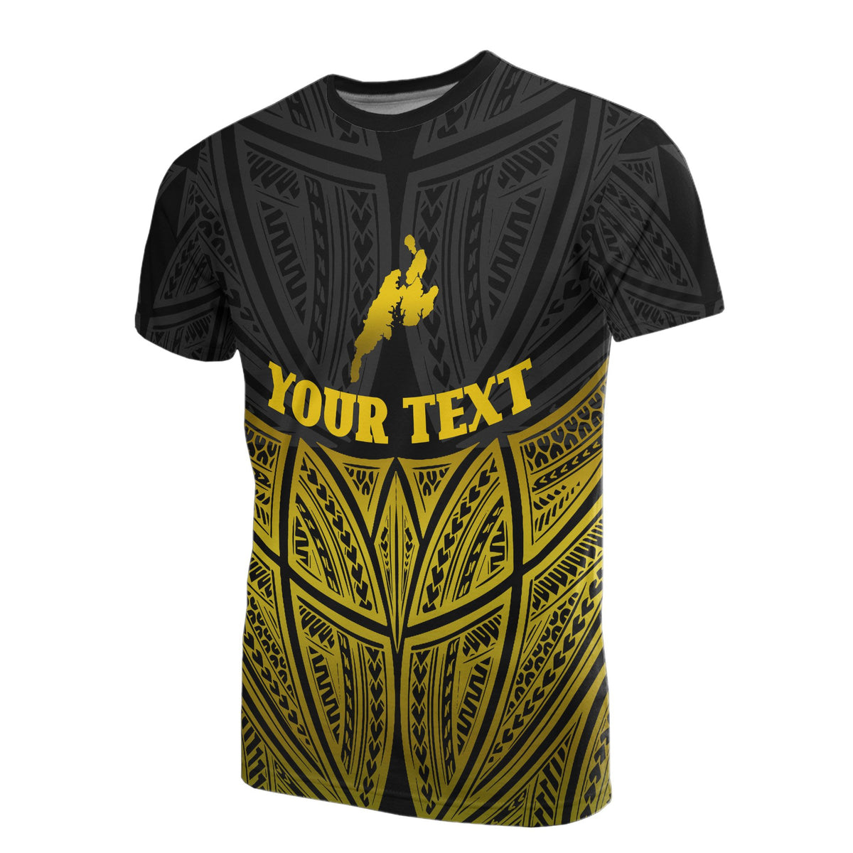 Yap Polynesian Custom T Shirt Gold Pride Map and Seal Unisex Gold - Polynesian Pride