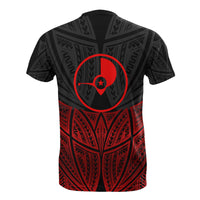 Yap Polynesian Custom T Shirt Red Black Pride Map and Seal - Polynesian Pride