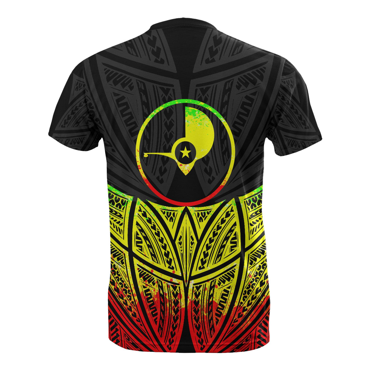 Yap Polynesian Custom T Shirt Reggae Pride Map and Seal - Polynesian Pride