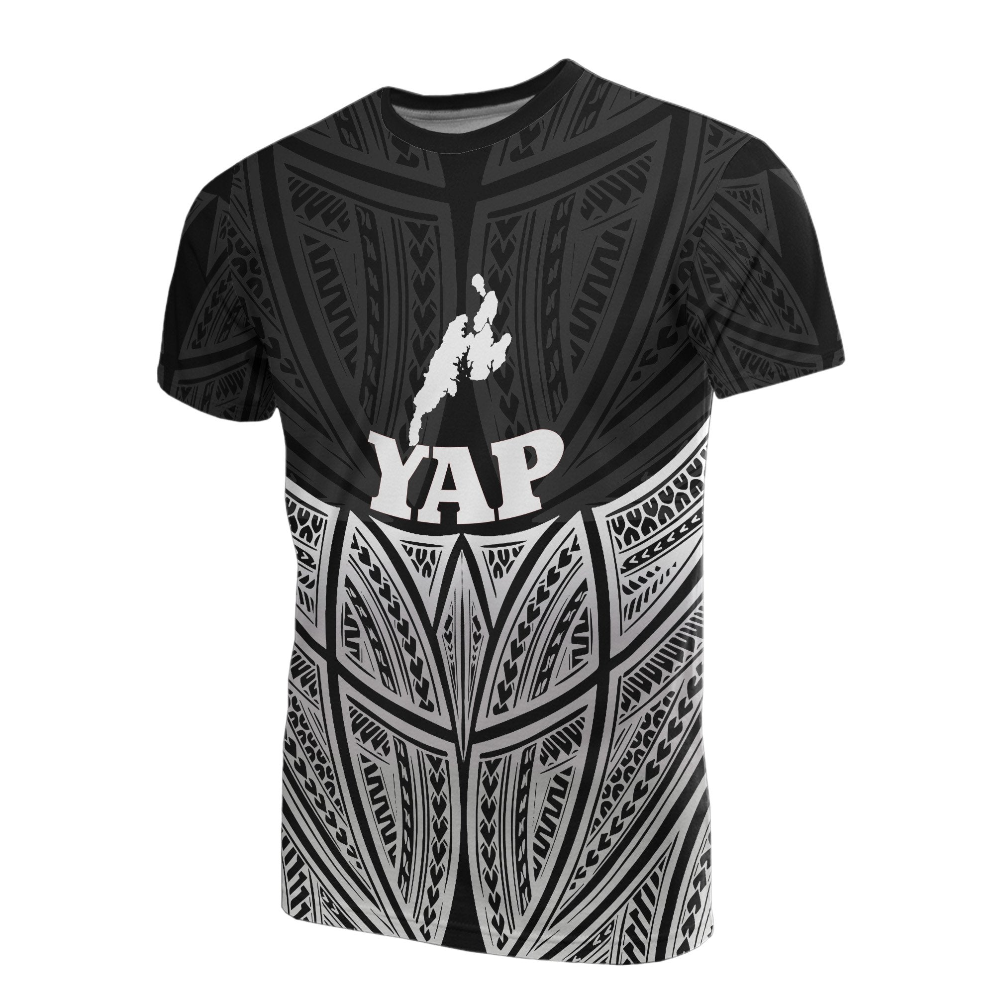 Yap Polynesian T Shirt Black Pride Map and Seal Unisex Black - Polynesian Pride