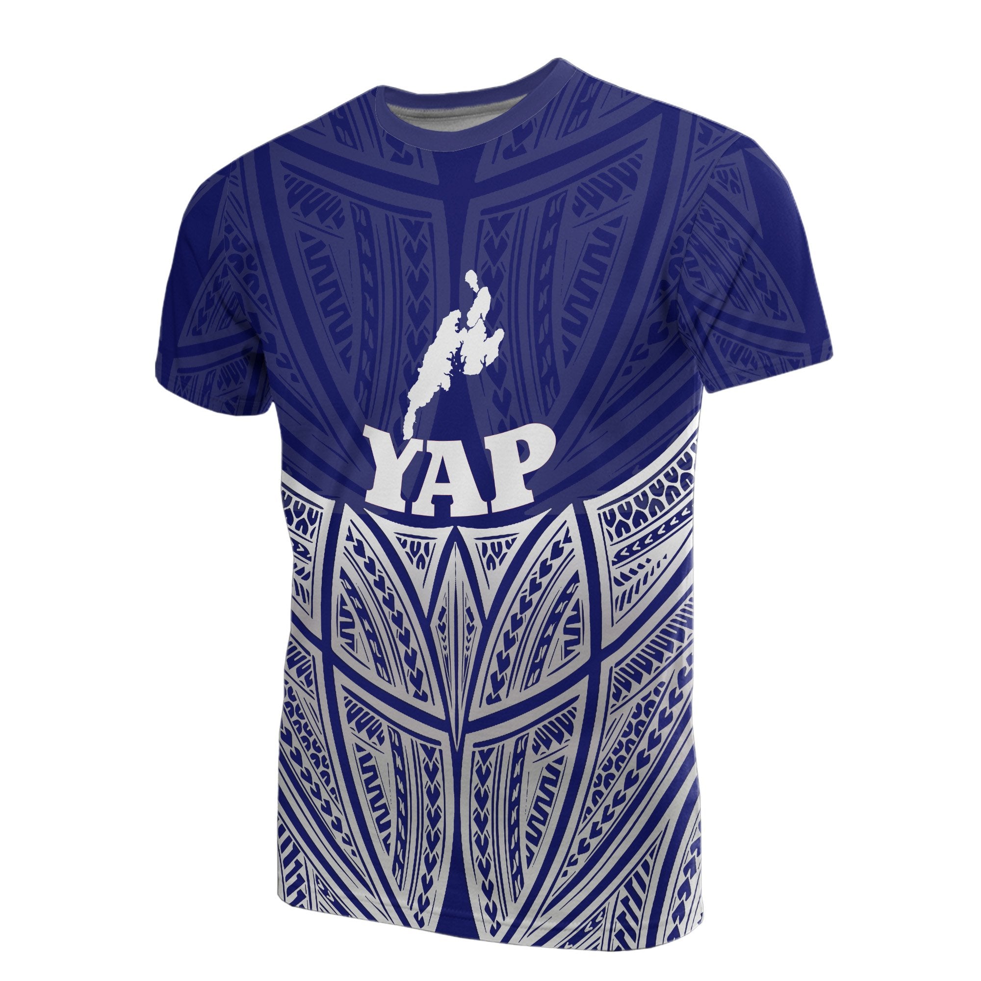 Yap Polynesian T Shirt Blue Pride Map and Seal Unisex Blue - Polynesian Pride