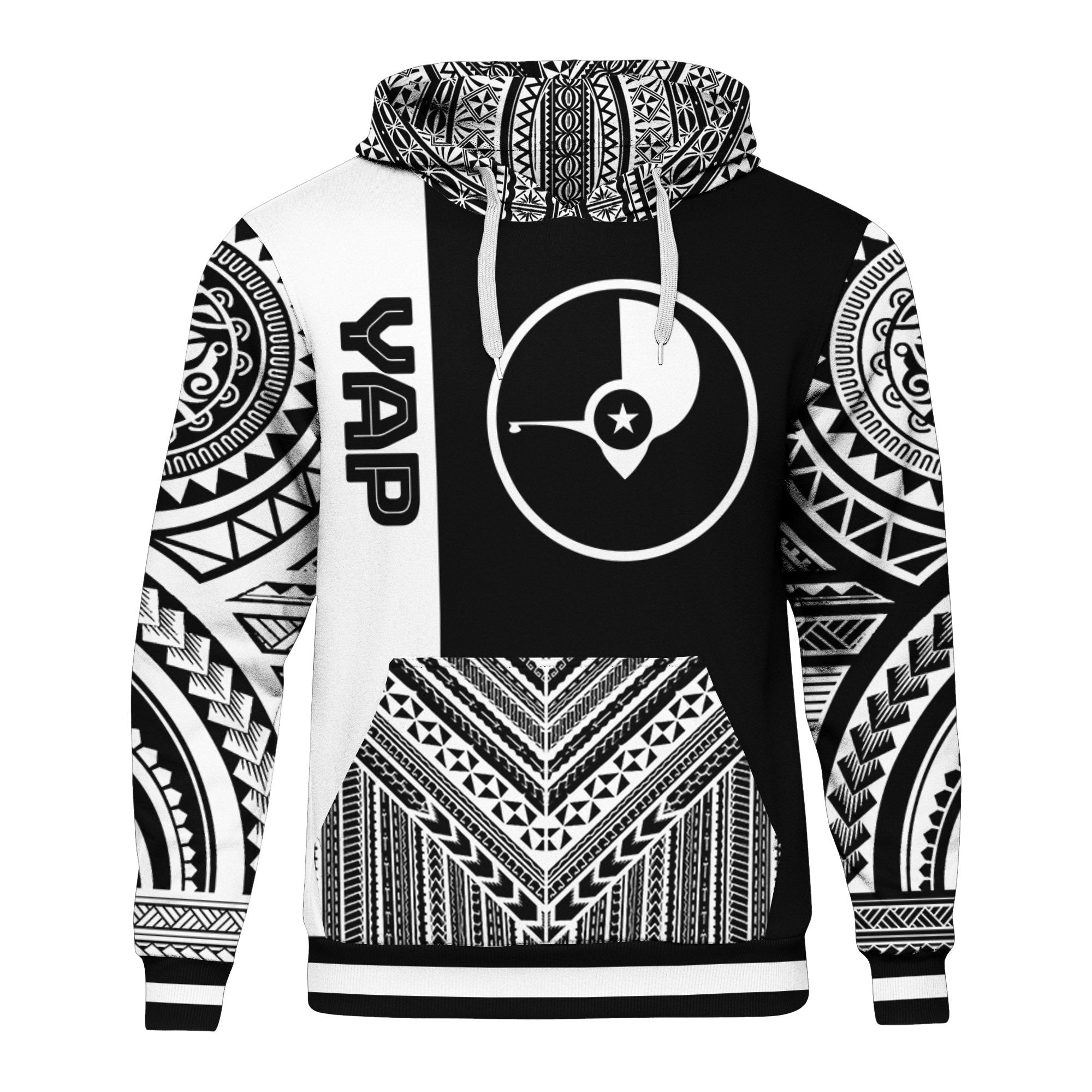 Yap Hoodie Polynesian Special Black Style Unisex Black and White - Polynesian Pride