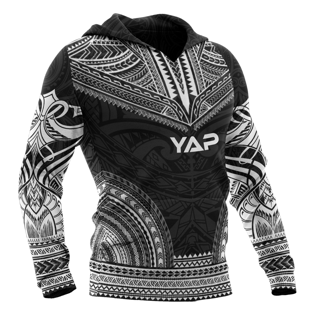 Yap Polynesian Chief Hoodie Black Version - Polynesian Pride