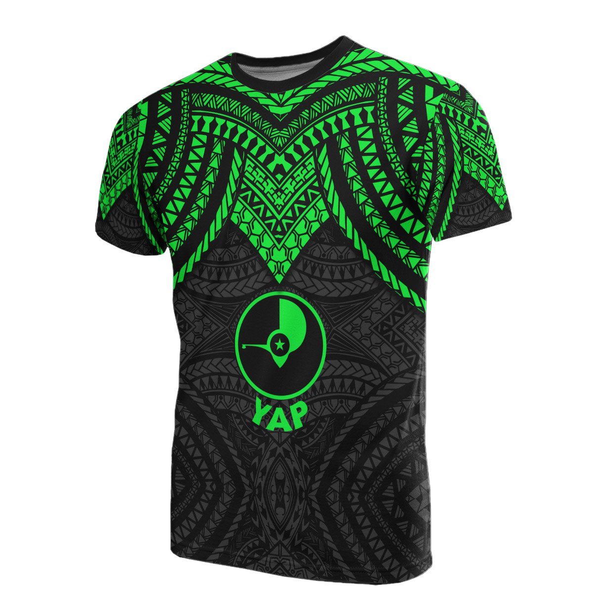 Yap T Shirt Micronesian Pattern Green Armor Style Unisex Green - Polynesian Pride