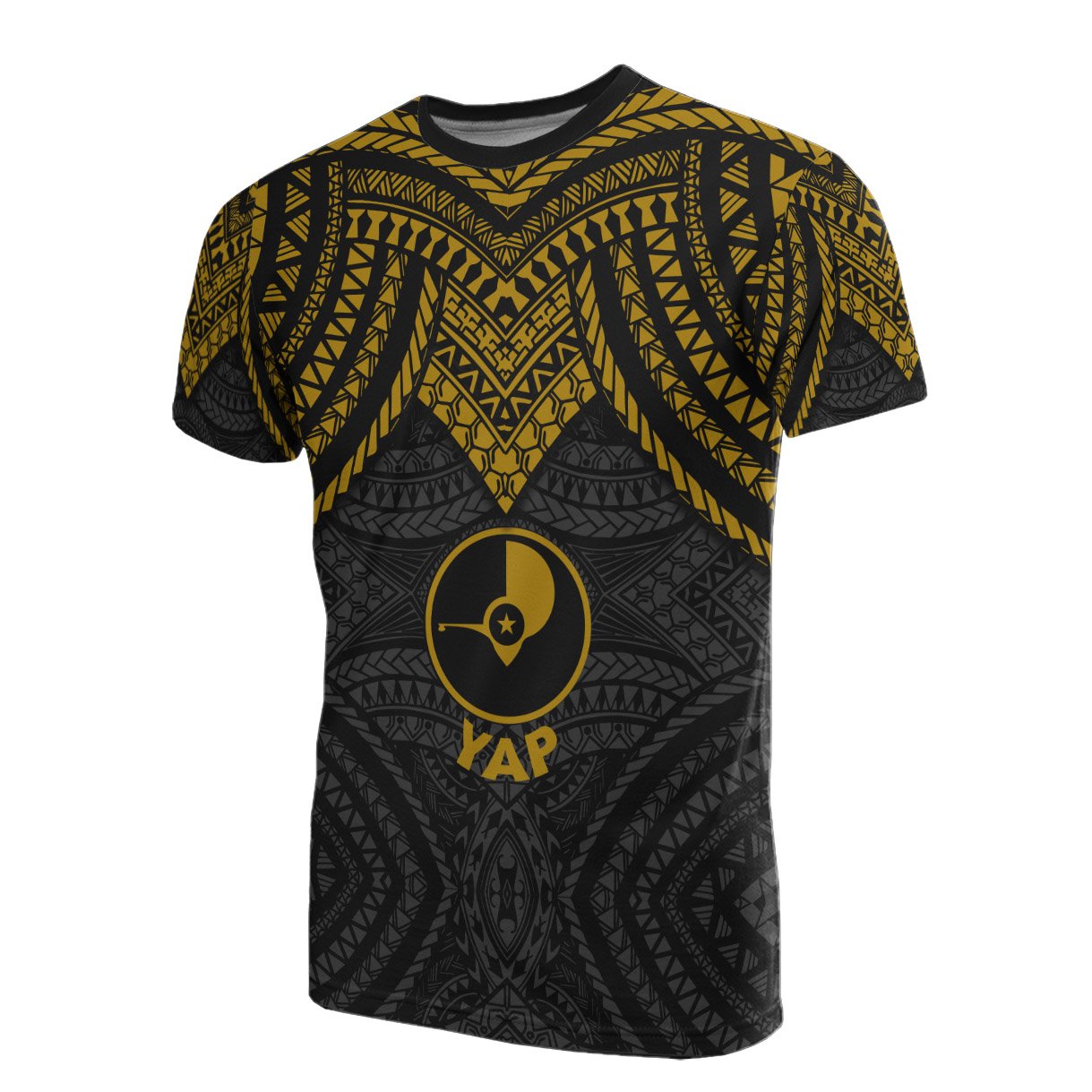 Yap T Shirt Micronesian Pattern Gold Armor Style Unisex Gold - Polynesian Pride