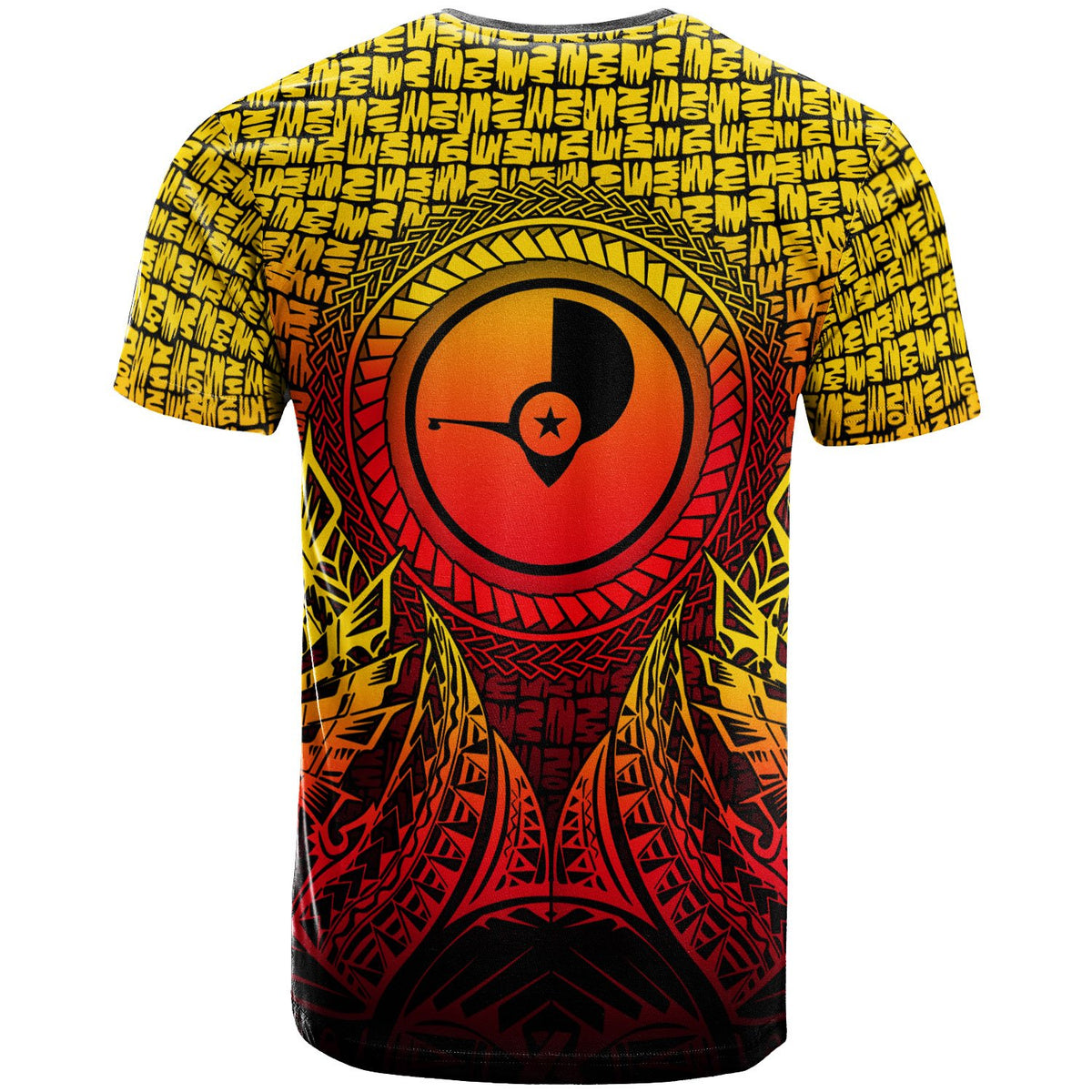 Yap Micronesian T Shirt Circle Pattern Yellow - Polynesian Pride
