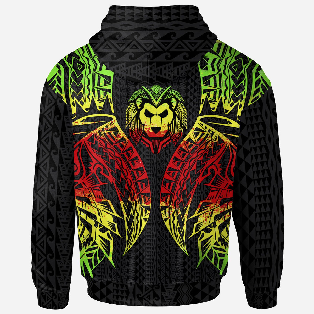 Yap Zip up Hoodie Polynesian Lion Head Reggae Style - Polynesian Pride